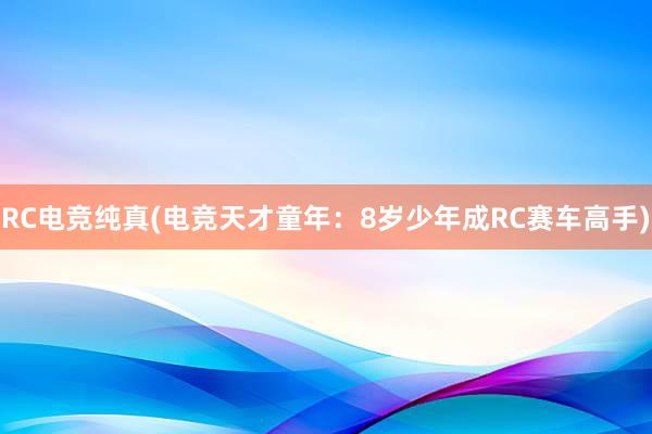 RC电竞纯真(电竞天才童年：8岁少年成RC赛车高手)