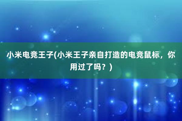 小米电竞王子(小米王子亲自打造的电竞鼠标，你用过了吗？)