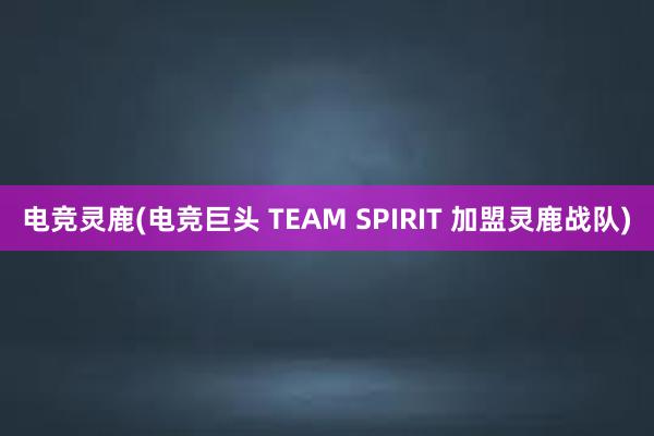 电竞灵鹿(电竞巨头 TEAM SPIRIT 加盟灵鹿战队)