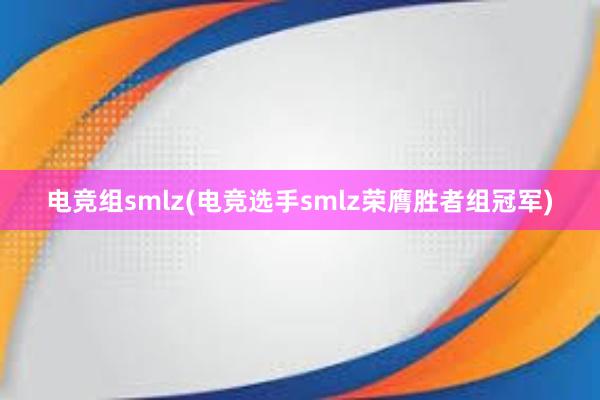 电竞组smlz(电竞选手smlz荣膺胜者组冠军)