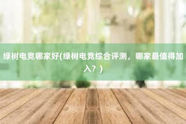 绿树电竞哪家好(绿树电竞综合评测，哪家最值得加入？)