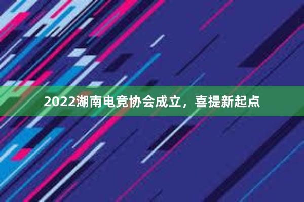 2022湖南电竞协会成立，喜提新起点