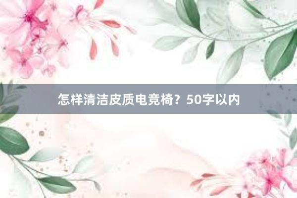 怎样清洁皮质电竞椅？50字以内