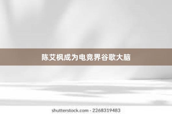 陈艾枫成为电竞界谷歌大脑