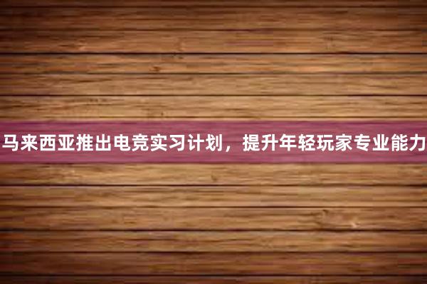 马来西亚推出电竞实习计划，提升年轻玩家专业能力