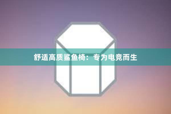 舒适高质鲨鱼椅：专为电竞而生